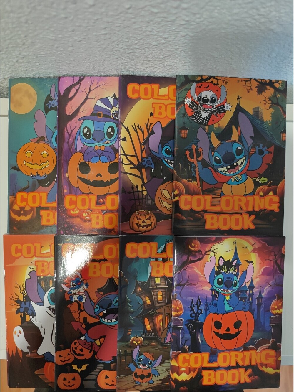 Set of 24 Stitched Halloween Coloring Books Featuring Stitch